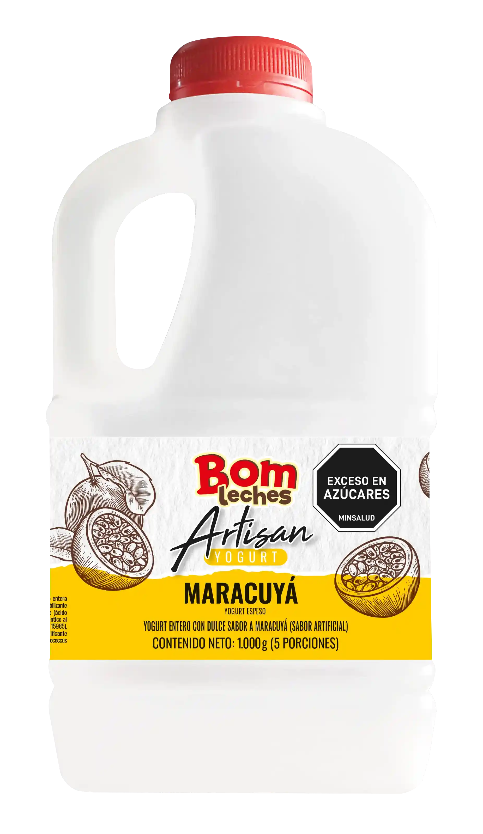 Yogurt con trozos de maracuyá