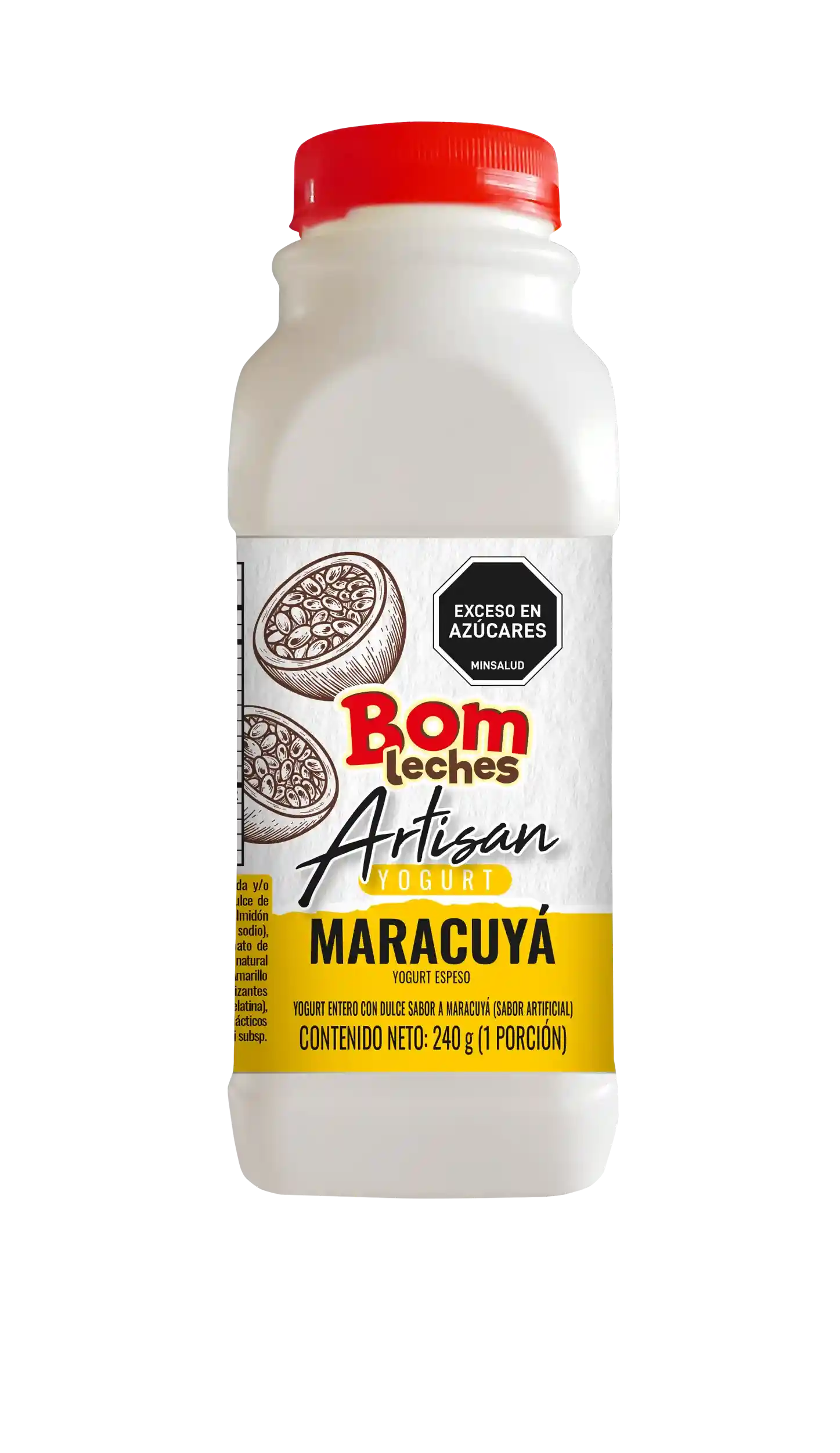 Yogurt con trozos de maracuyá